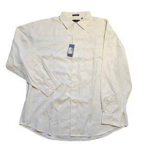 Bill Blass Premium Button-Down Collared Shirt Off White Beige Men's Size 2XL